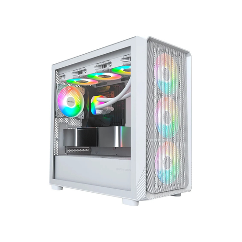 Gabinete Gamer Montech X5M, Micro-ATX, Vidro Temperado,  Mini Tower - Branco