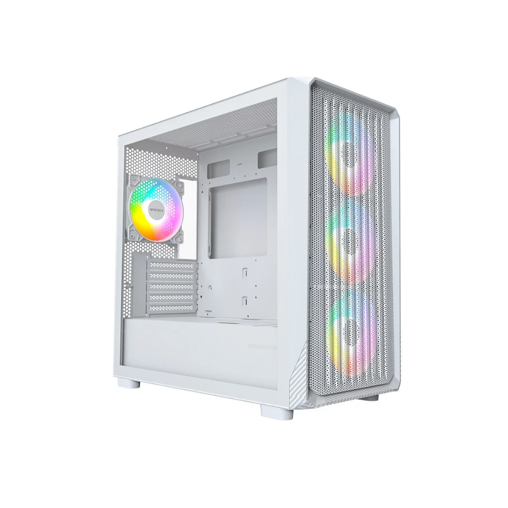 Gabinete Gamer Montech X5M, Micro-ATX, Vidro Temperado,  Mini Tower - Branco