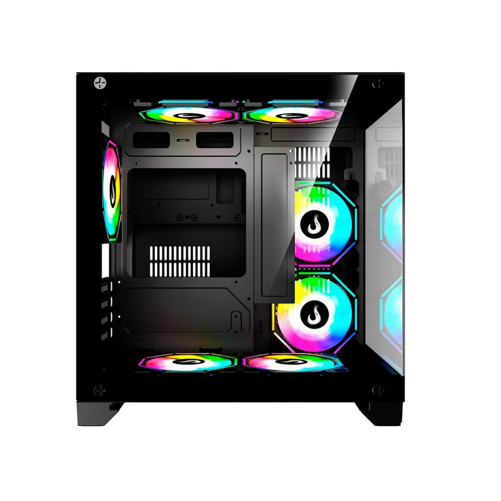 Gabinete Gamer Rise Mode Galaxy Glass M Mini, M-ATX, Lateral e Frontal em Vidro Temperado, Preto