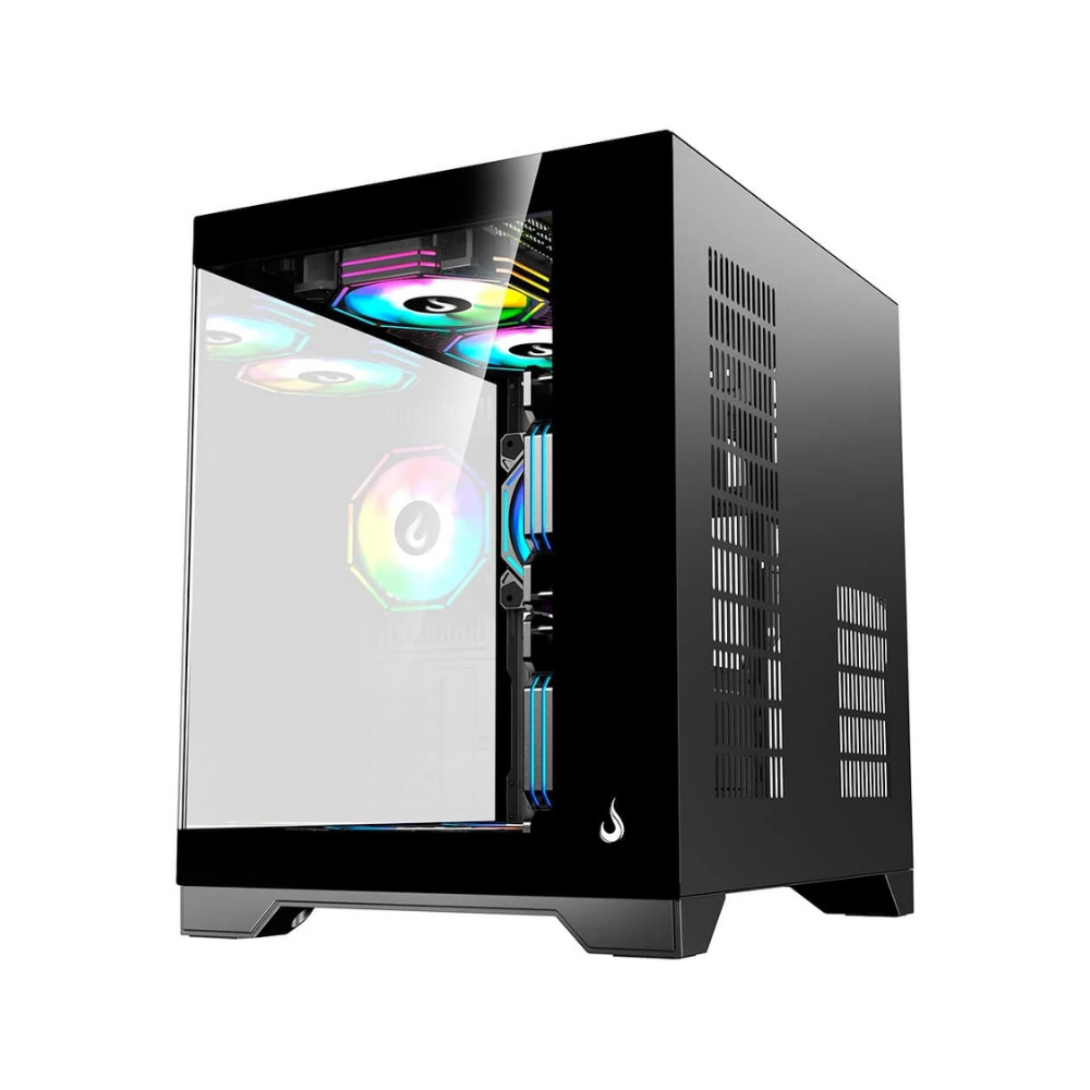 Gabinete Gamer Rise Mode Galaxy Glass M Mini, M-ATX, Lateral e Frontal em Vidro Temperado, Preto