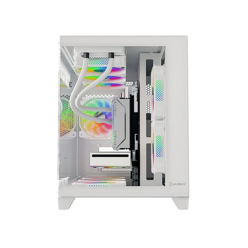 Gabinete Gamer Husky Dome 210, Mini Tower, M-ATX, Lateral e Frontal em Vidro, Sem FANs, Branco - HGN210BR