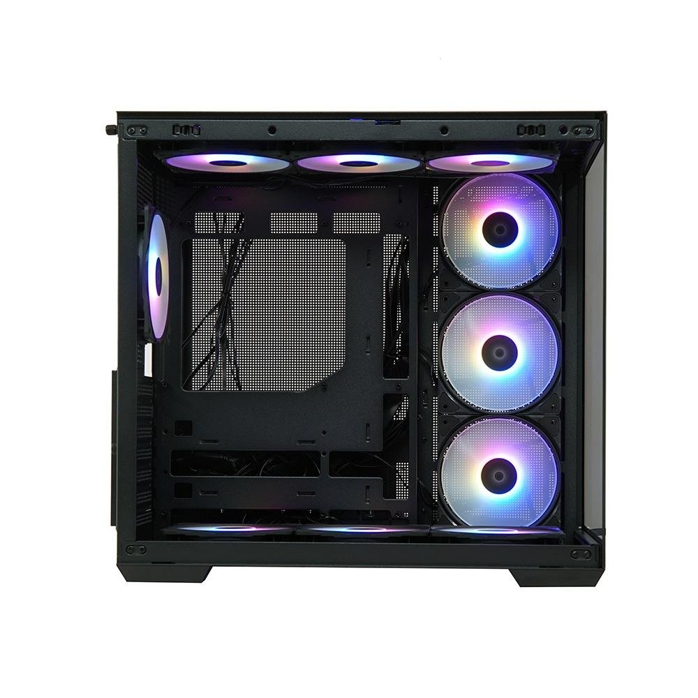 Gabinete Gamer Husky Dome 900, Mid Tower, Iluminação ARGB, ATX, Lateral e Frontal em Vidro, 10x Cooler Fan ARGB, Preto - HGN900PT