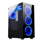 Gabinete Gamer Rise Mode Glass 06X, Mid Tower, ATX, Lateral em Vidro Fumê e Frontal em Vidro Temperado, Sem FANs, Preto - RM-CA-06X-FB
