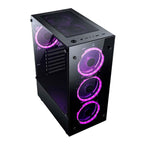 Gabinete Gamer Rise Mode Glass 06X, Mid Tower, ATX, Lateral em Vidro Fumê e Frontal em Vidro Temperado, Sem FANs, Preto - RM-CA-06X-FB