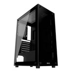 Gabinete Gamer Hyrax HGB210, Mid Tower, ATX,  Lateral e Frontal em Vidro Temperado, Sem Fans, Preto - HGB210B